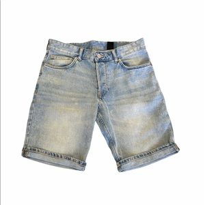 Love blue denim shorts